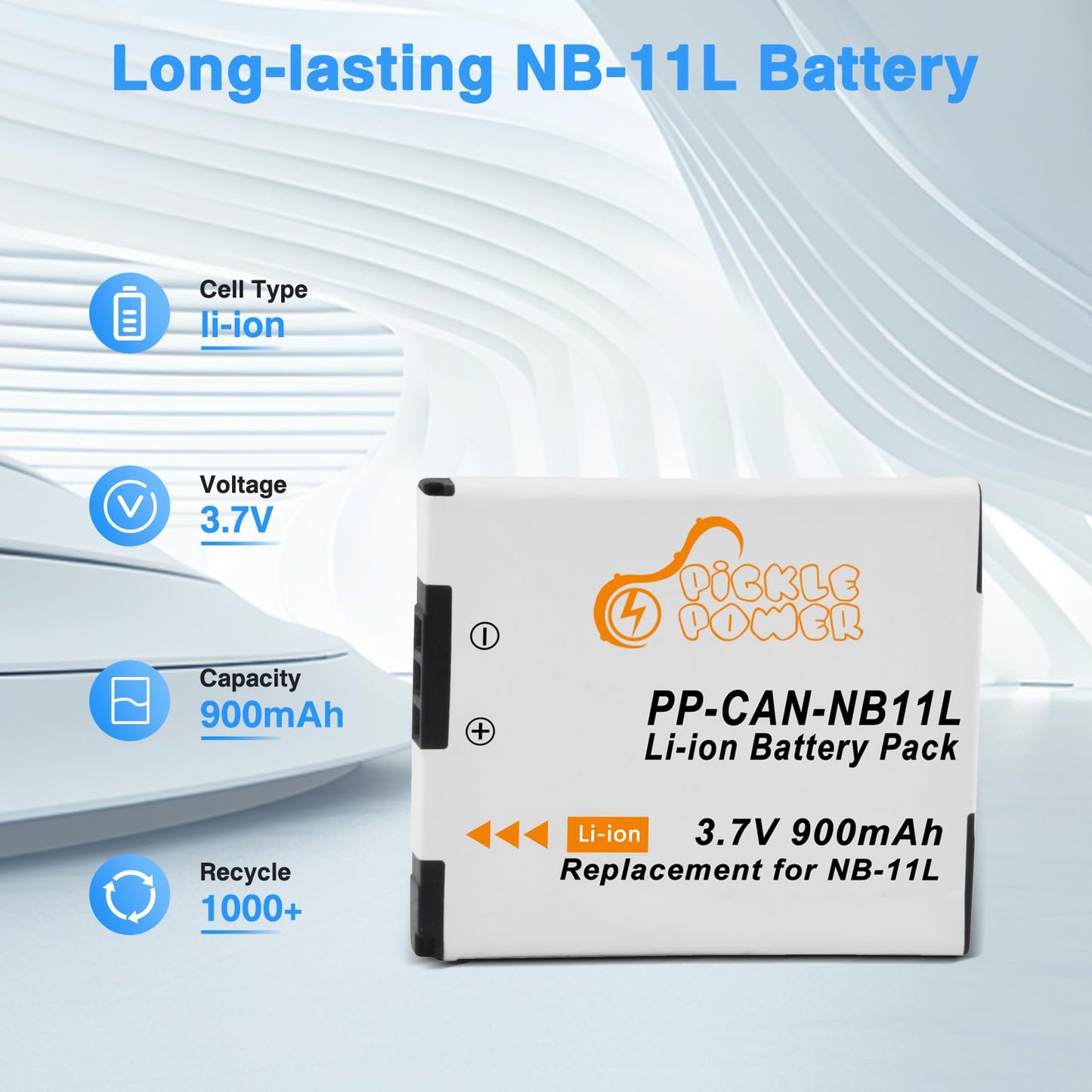 Pickle Power NB-11L NB-11LH Battery and Charger for Canon PowerShot ELPH 190 is, ELPH 180, ELPH 110 HS, A2300 is, A2400 is, A2500, A3400 is, SX400