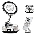 Car Phone Holder - 360° Rotation Alloy Phone Mount for Car, Magnetic Compatible, Nano Gel Suction Cup, for Dashboard/Desk, Fits iPhone, All