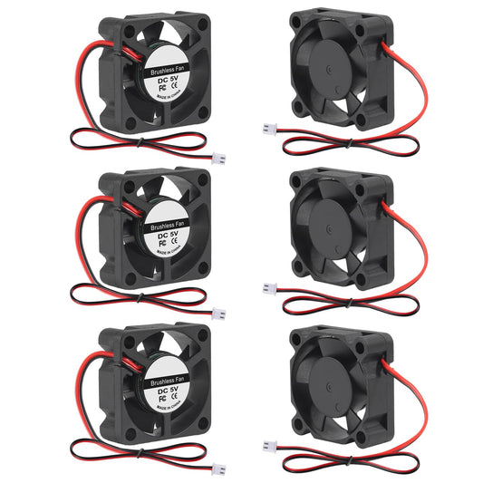 6pcs 3D Printer Fan 5V, 30mm Brushless Cooling Fan DC Mini Quiet Cooling Fan 30x30x10mm 2-pin Fan for 3D Printer DVR and Other Small Appliances Series