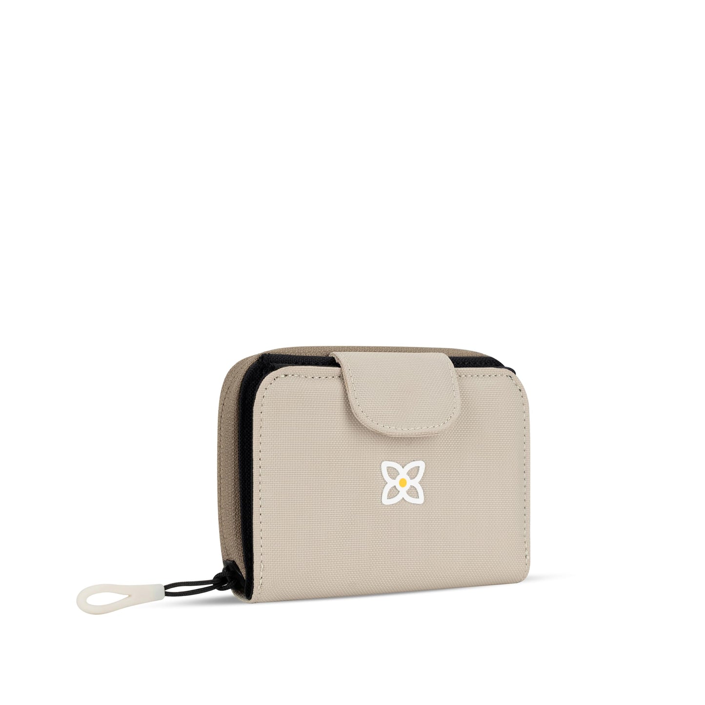 Sherpani Barcelona, Small Nylon Bifold Zipper Pocket Wallet for Women, Travel Bag, RFID Protection, Travel Gift (Con Leche)