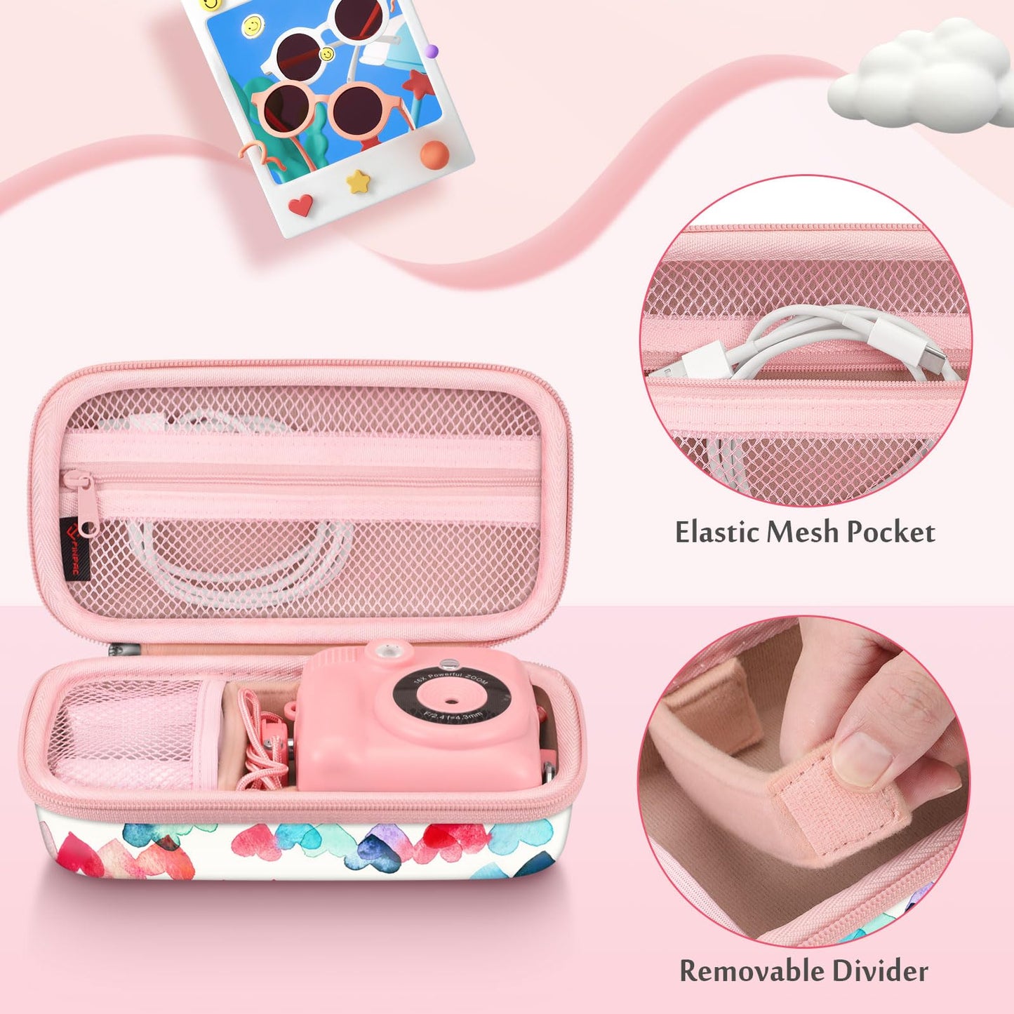 Fintie Kids Camera Case Compatible with ESOXOFFORE, MINIBEAR, Dylanto, GKTZ, Mgaolo, WEEFUN Instant Print Digital Cameras, Hard Carrying Storage Bag