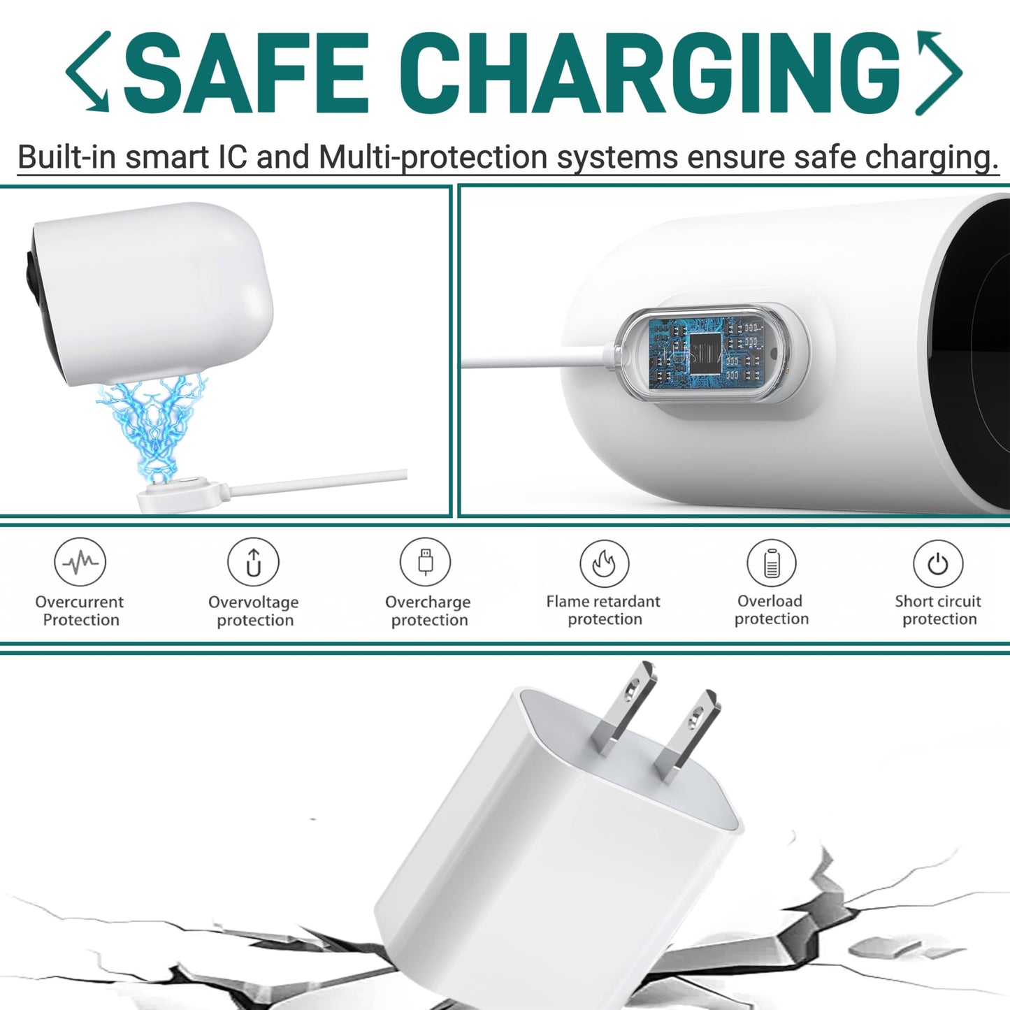 Arlo Camera Charger 2 Pack 10FT Compatible with Arlo Pro 5S 2K, Pro 4, Pro 3, Ultra 2, Ultra, Floodlight, Go 2 Cameras, arlo Magnetic Charging Cable