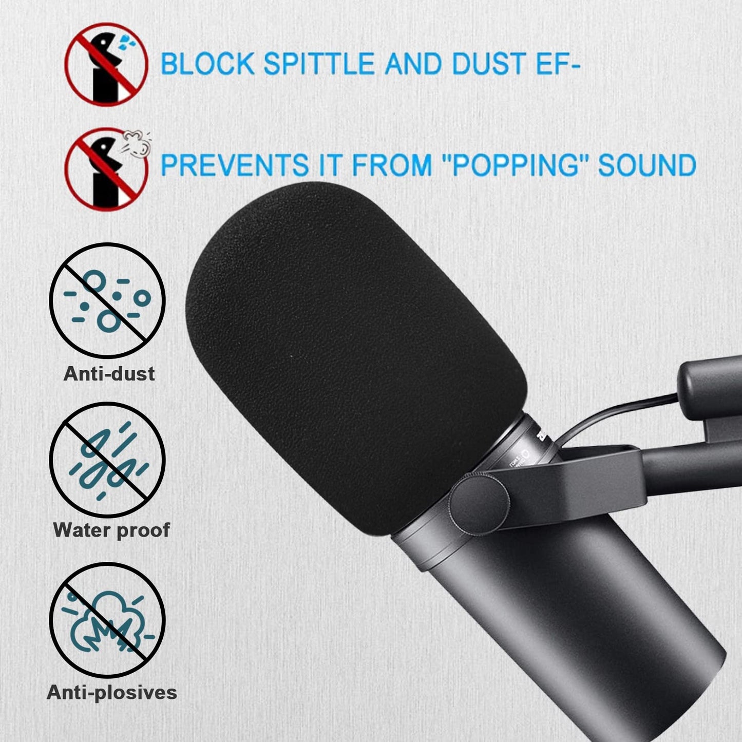 Boseen Microphone Cover for SM7B, Mic Cover Foam Microphone Windscreen Compatitable with SM7B Professional Mic Foam for SM7B Recording Condenser
