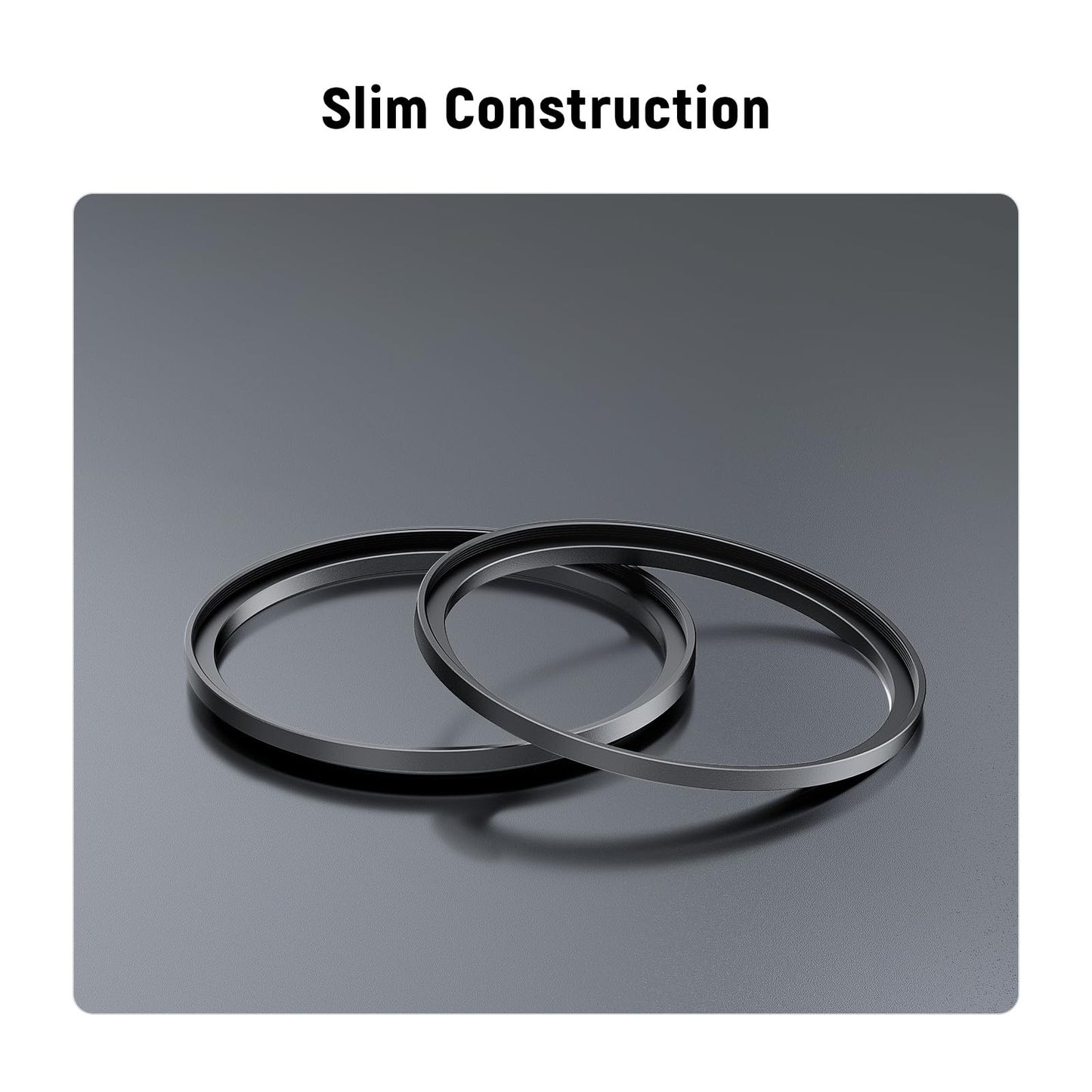 NEEWER 72-77mm Step Up Ring Adapter (2 Pack) with Cleaning Cloth, Ultra Slim Aluminum Alloy Lens Filter Adapter Ring for 72mm Camera Lens to Use 77mm