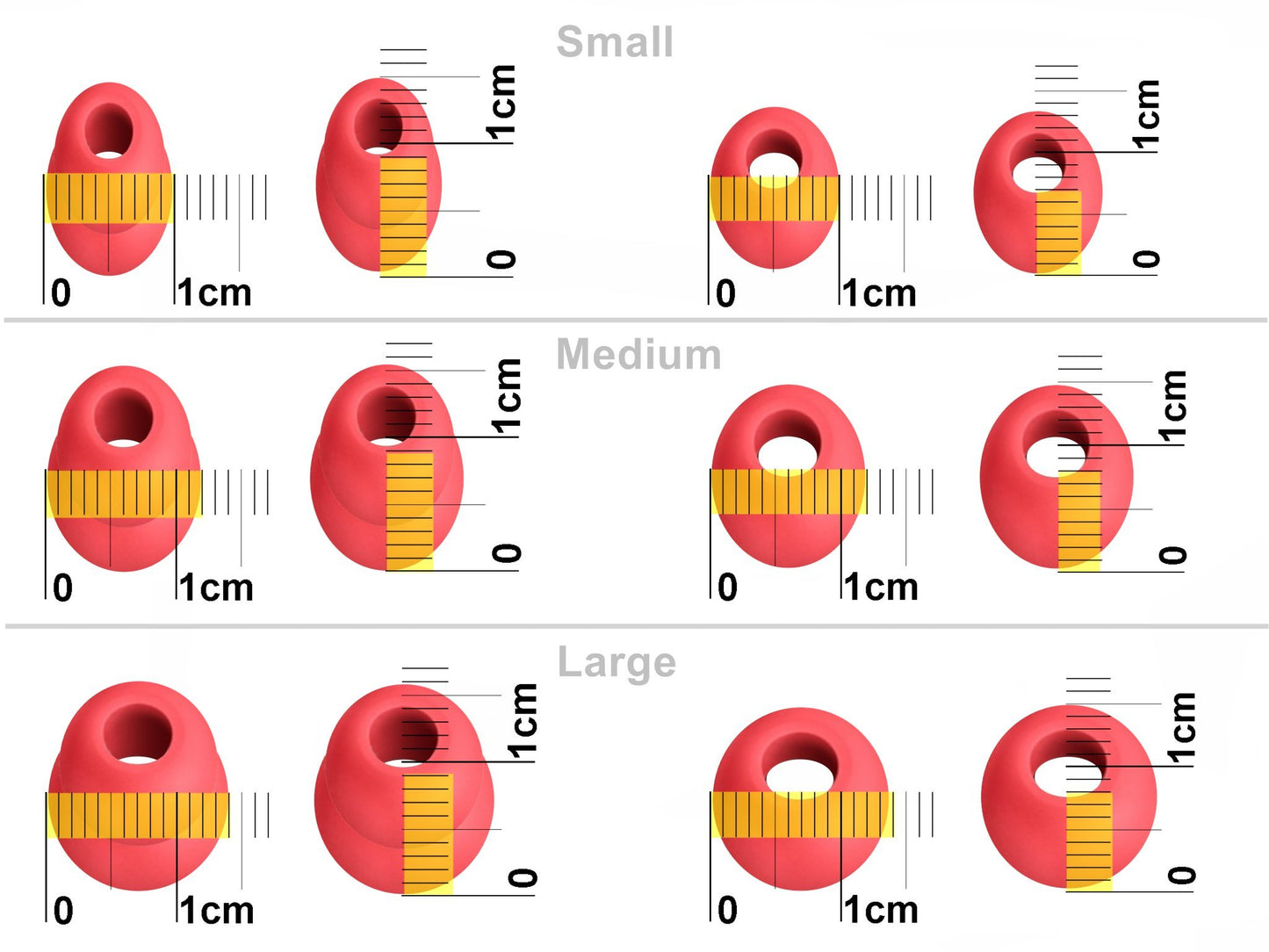 12pcs (DF-3sz) Siren Red S/M/L Replacement Eartips Earbuds for in Ear Earphones with 4.9mm to 6.3mm Nozzle Attachment Double Flange and Round Ear…