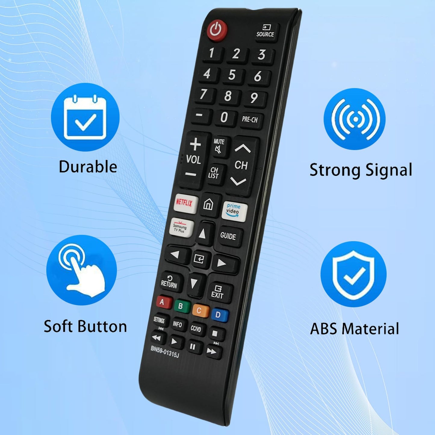 BN59-01315J Replacement Remote Control fit for Samsung TV UN43TU7000FXZA UN50TU7000FXZA UN50TU700DFXZA UN55TU7000FXZA UN58TU7000FXZA UN65TU7000FXZA