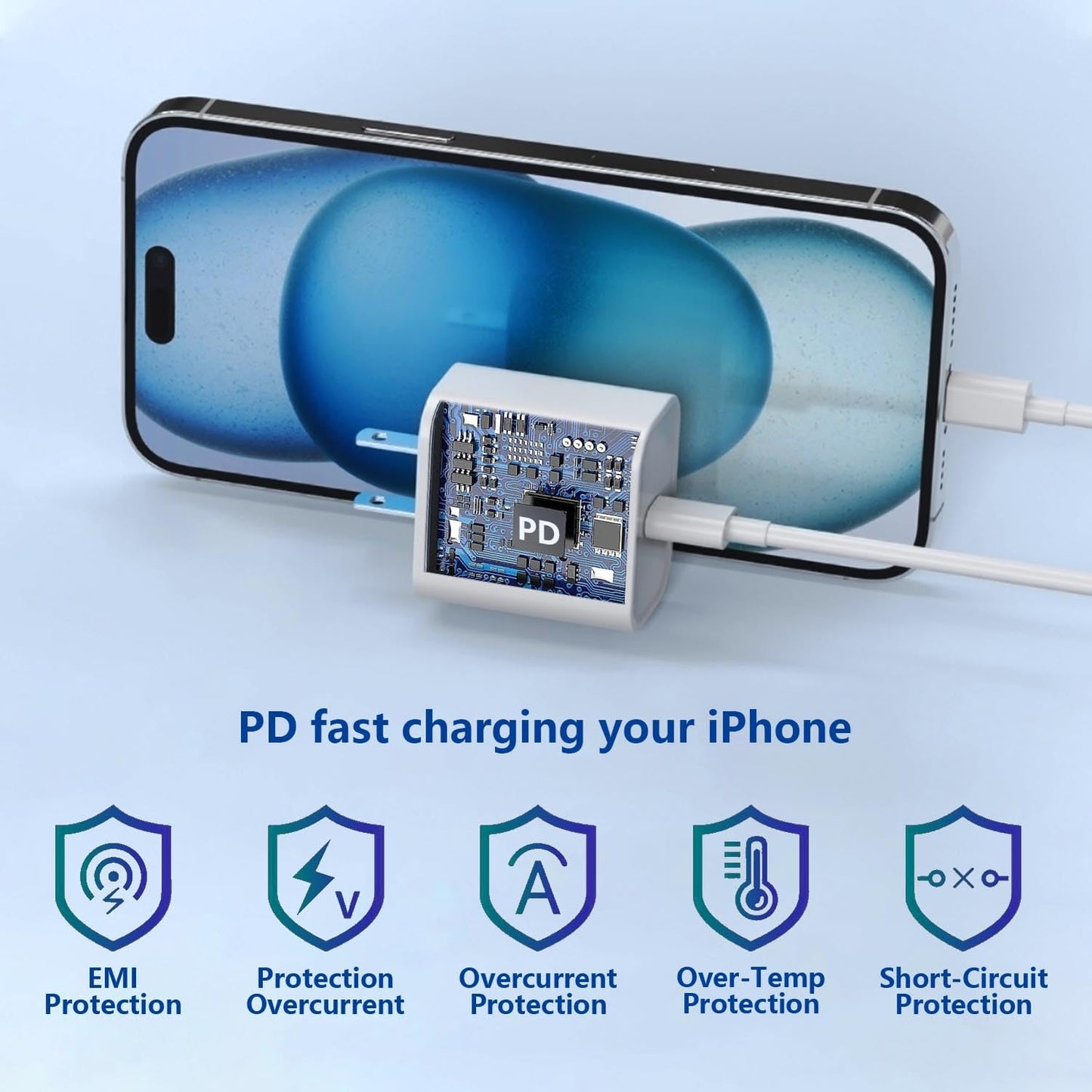 USB C Charger Block for Apple Watch Series 11 10 iWatch iPhone iPad AirPods Pro,Wireless Charger Pad, 1 Port Type C Fast Charging 20W PD Power Adapter