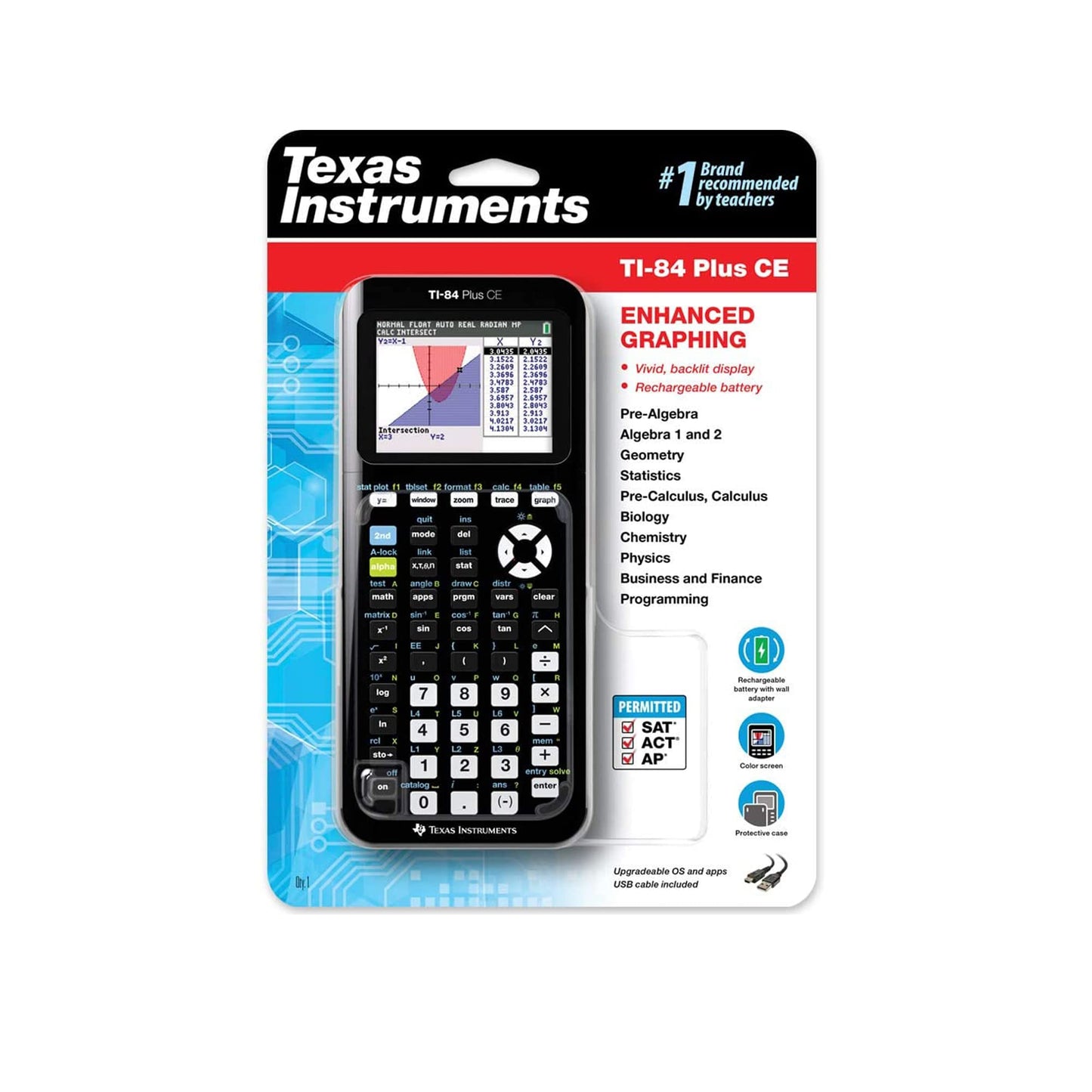 Scientific Python Graphic Calculator, Folima TI-84 Plus CE Color Graphing Instruments, Black 7.5 Inch