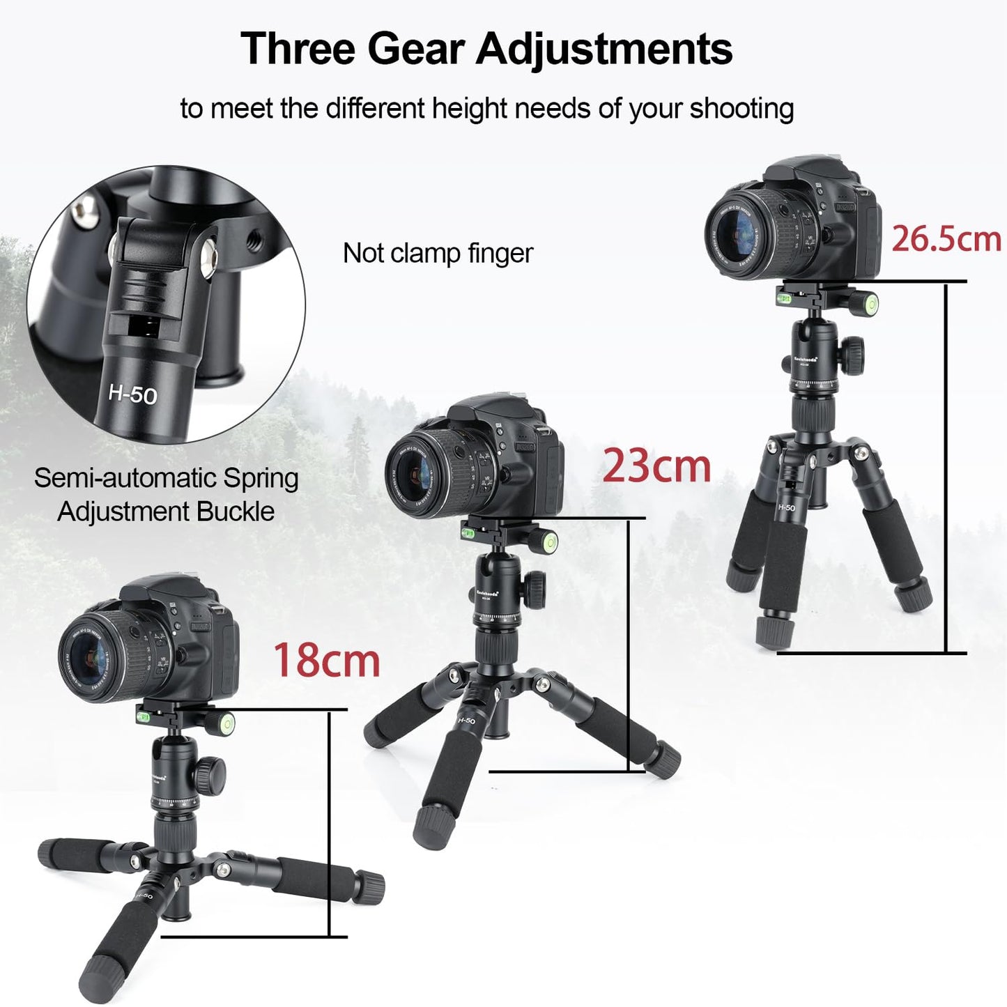 Koolehaoda Compact Mini Tripod, 20" Desktop Tripod with 360° Ball Head Aluminum Portable Small Tabletop Tripod Stand for DSLR Camera Video Camcorder