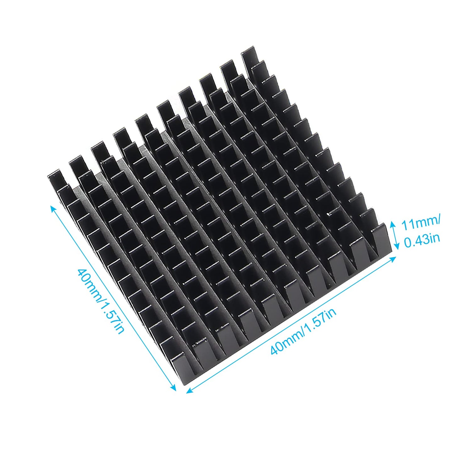 AITIAO 8Pcs 40mm Heatsink Kit 40x40x11mm Aluminum Heat Sink with Thermal Conductive Adhesive Tape, Cooler Heat Sink for Cooling 3D Printers