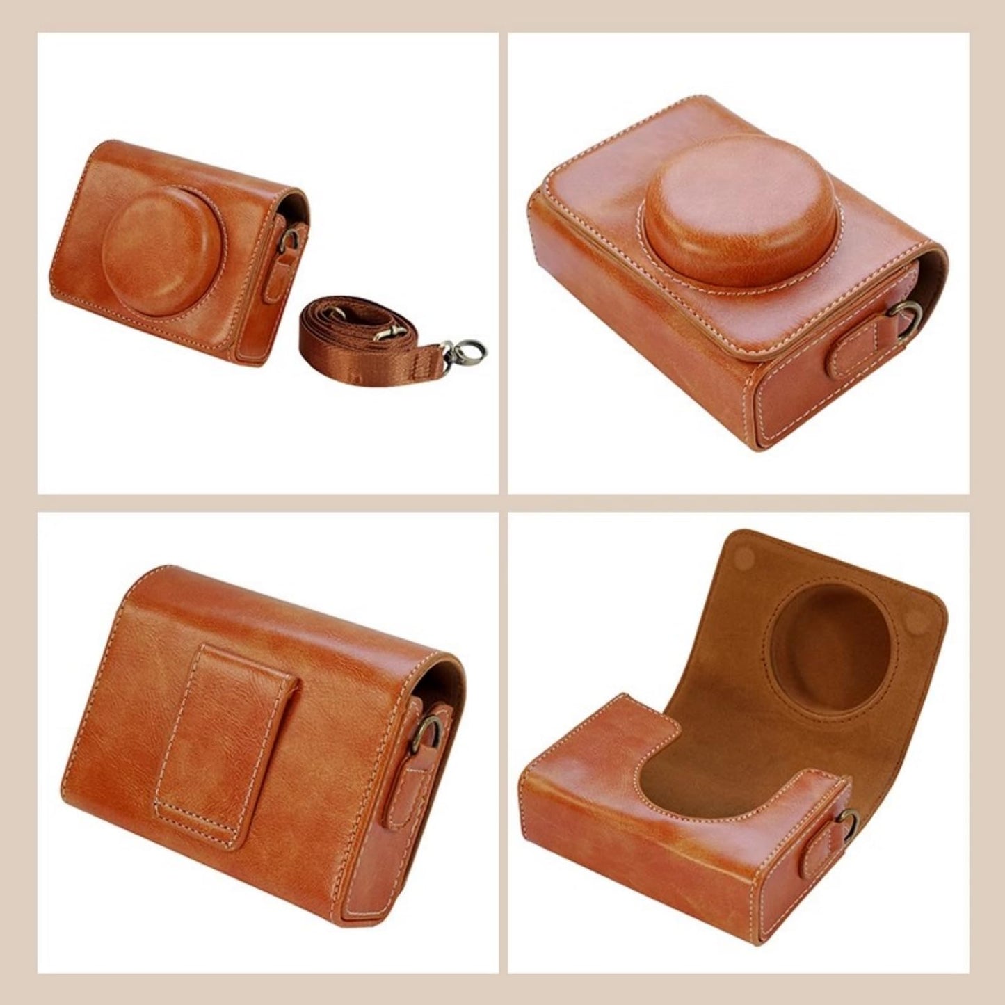 SZHSYJY ZV-1F Case,Camera Case for Sony ZV-1F/ ZV-1 II/ZV-1M2 Digital Camera,Digital camera PU leather storage bag with removable shoulder strap.