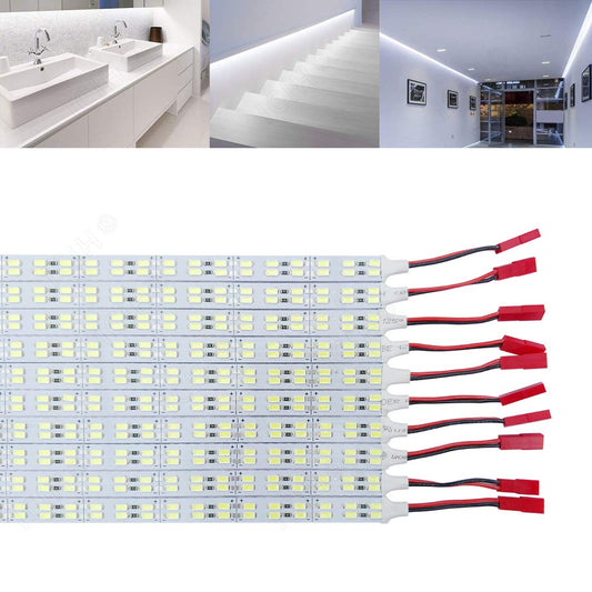 ICIH Under Cabinet LED Light 10Pack 12v LED Light Strip Rigid Super Bright White 6000K SMD5630 9W 84LED Double Row 0.5m/20in for Kitchen