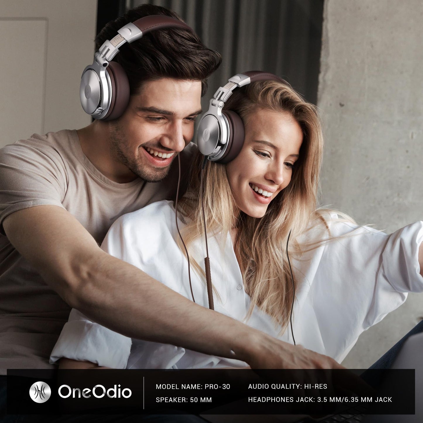 OneOdio Pro-30 Over Ear Headphone, Wired Premium Stereo Sound Headsets with 50mm Driver, Foldable Comfortable Headphones with Protein Earmuffs…