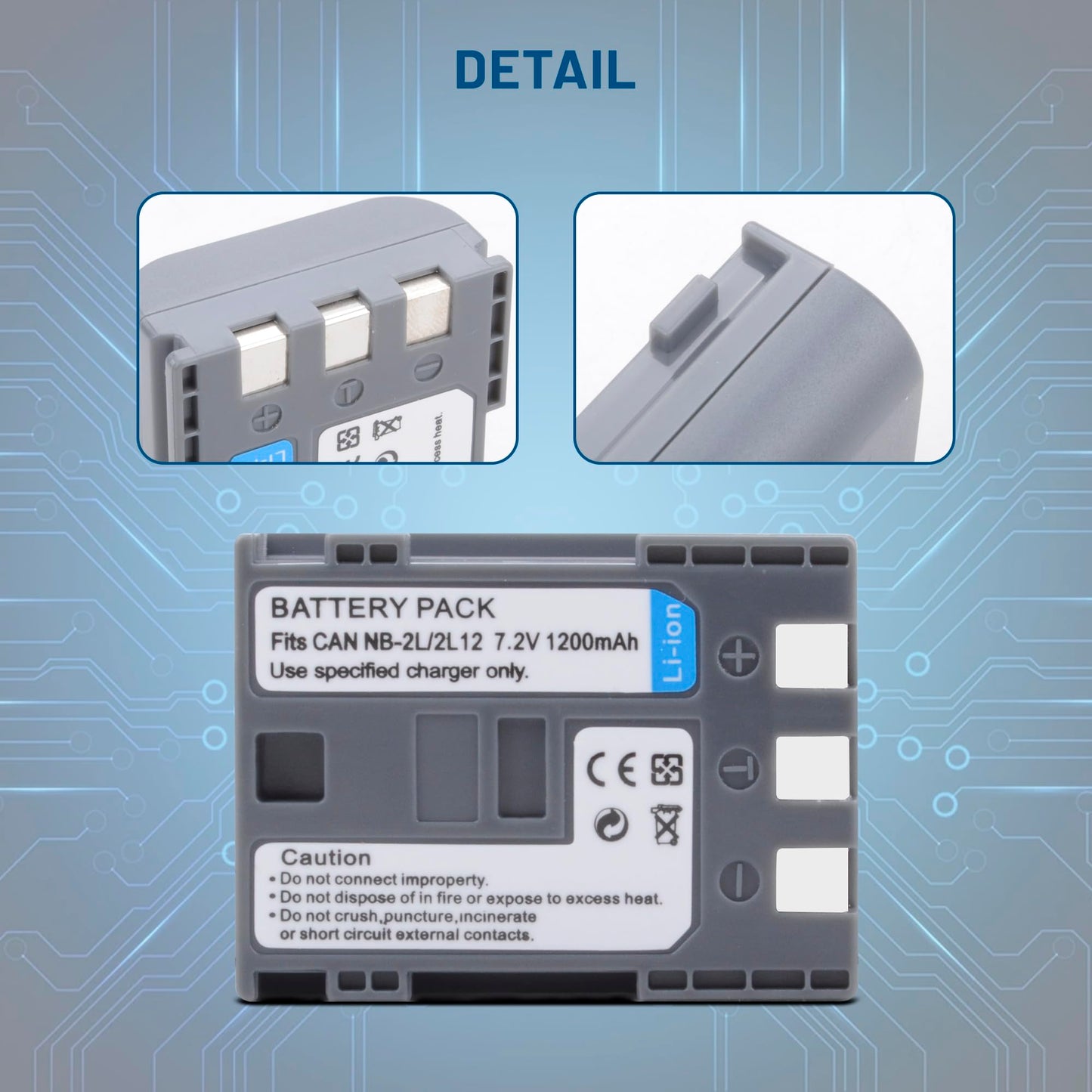 2-Pack NB-2L NB-2LH Battery with Smart LCD Display Dual Charger for Canon PowerShot G7 G9 S80 S70 S60 S50 S45 S40 S30, for Canon DC410 DC420, EOS 350D