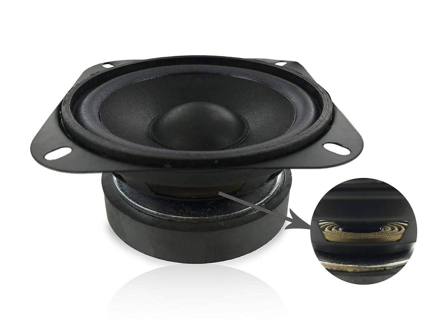 MIYAKO USA (TS-416 4" Professional Grade Replacement for Speaker 50 watts Power at 4 ohms 10oz Magnet Round Speaker for Repairs Black (1 Pair)