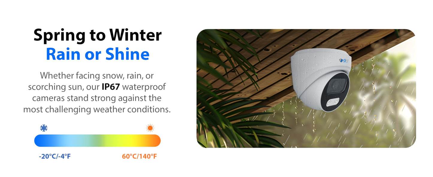 GW Security 4K 8MP PoE IP Dual-Light Color Night Vision Outdoor Indoor Microphone Bullet Security Camera, NDAA Compliant (GW839301M)