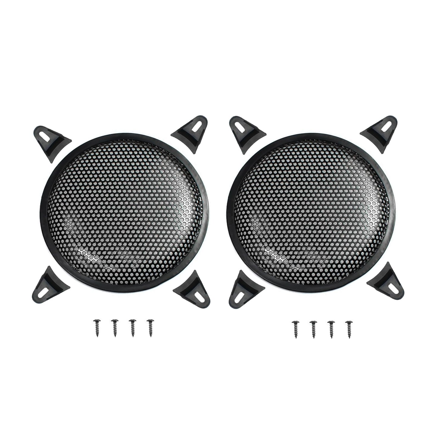 SYCZIOHU 2 Pcs 10 Inch Speaker Grill Steel Mesh Round Subwoofer Grill with 4 Pcs Clamps Waffle Protector Guard Speaker Cover Decorative Car Audio