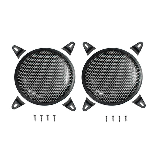 SYCZIOHU 2 Pcs 10 Inch Speaker Grill Steel Mesh Round Subwoofer Grill with 4 Pcs Clamps Waffle Protector Guard Speaker Cover Decorative Car Audio