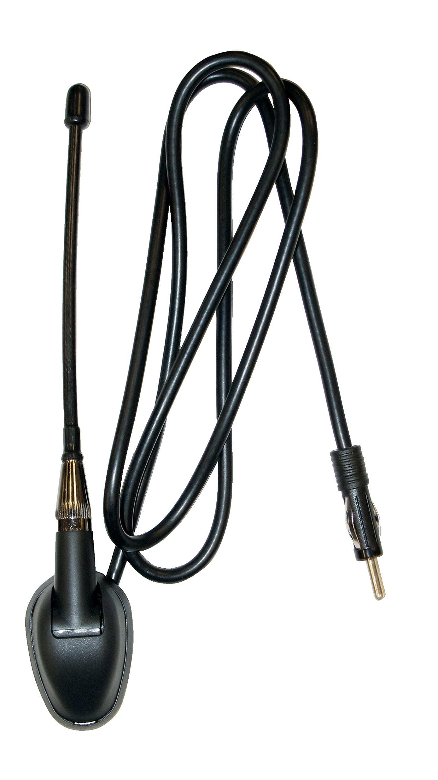 Jensen JAN139 Heavy-Duty 6" Universal Top or Side Mount Rubber Mast Antenna, Attached 39" Cable, 5.9" Mast, Rubber Gasket for Water Tight Mounting