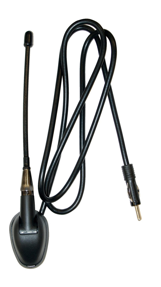 Jensen JAN139 Heavy-Duty 6" Universal Top or Side Mount Rubber Mast Antenna, Attached 39" Cable, 5.9" Mast, Rubber Gasket for Water Tight Mounting