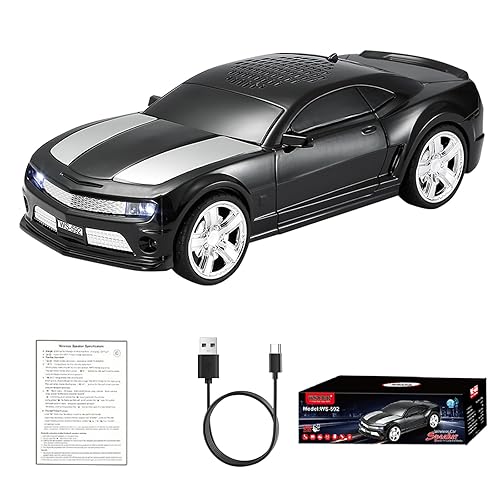 WSTER WS-592 Supercar Design Bluetooth Replica Speaker - Portable Car Model Wireless Speaker with TWS Stereo, FM Radio, LED Party Lights, USB/TF