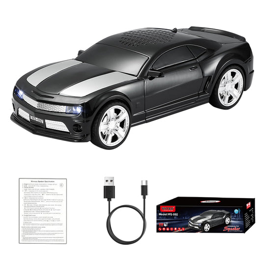 WSTER WS-592 Supercar Design Bluetooth Replica Speaker - Portable Car Model Wireless Speaker with TWS Stereo, FM Radio, LED Party Lights, USB/TF