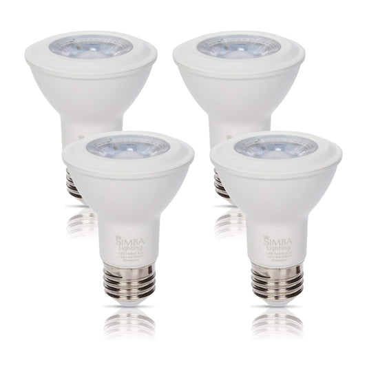 Simba Lighting LED PAR20 Light Bulb 6W 120V, E26 Base, 3000K, 4 Pack