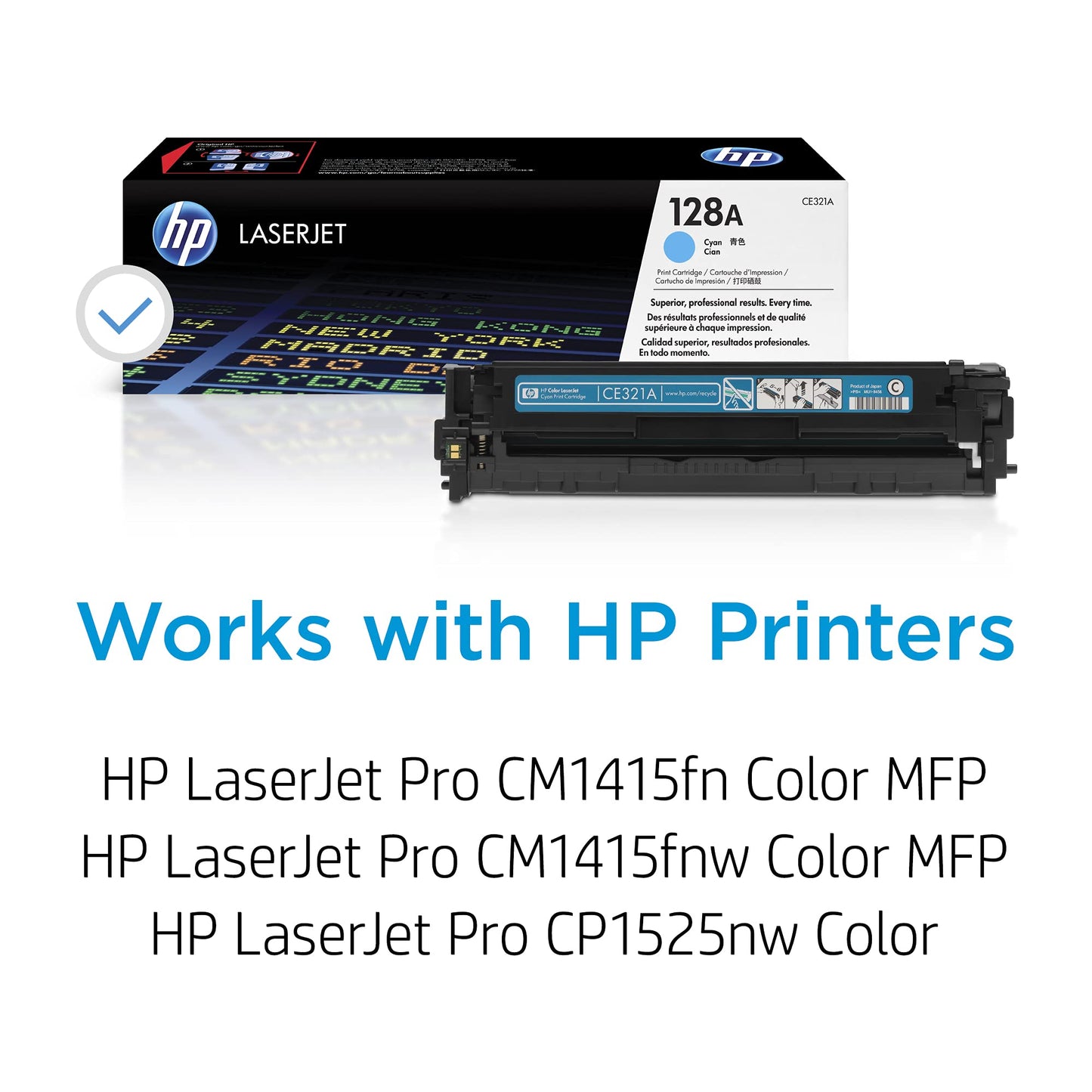 HP 128A Cyan Toner Cartridge | Works LaserJet Pro CM1415 Color, CP1525 Color Series | CE321A