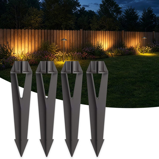 Makergroup Landscape Lighting Stakes, 1/2 NPT Female Thread, 8.6 Inch Solid Plastic Spikes,Corrosion Resistant Replacement Spikes for Outdoor Garden