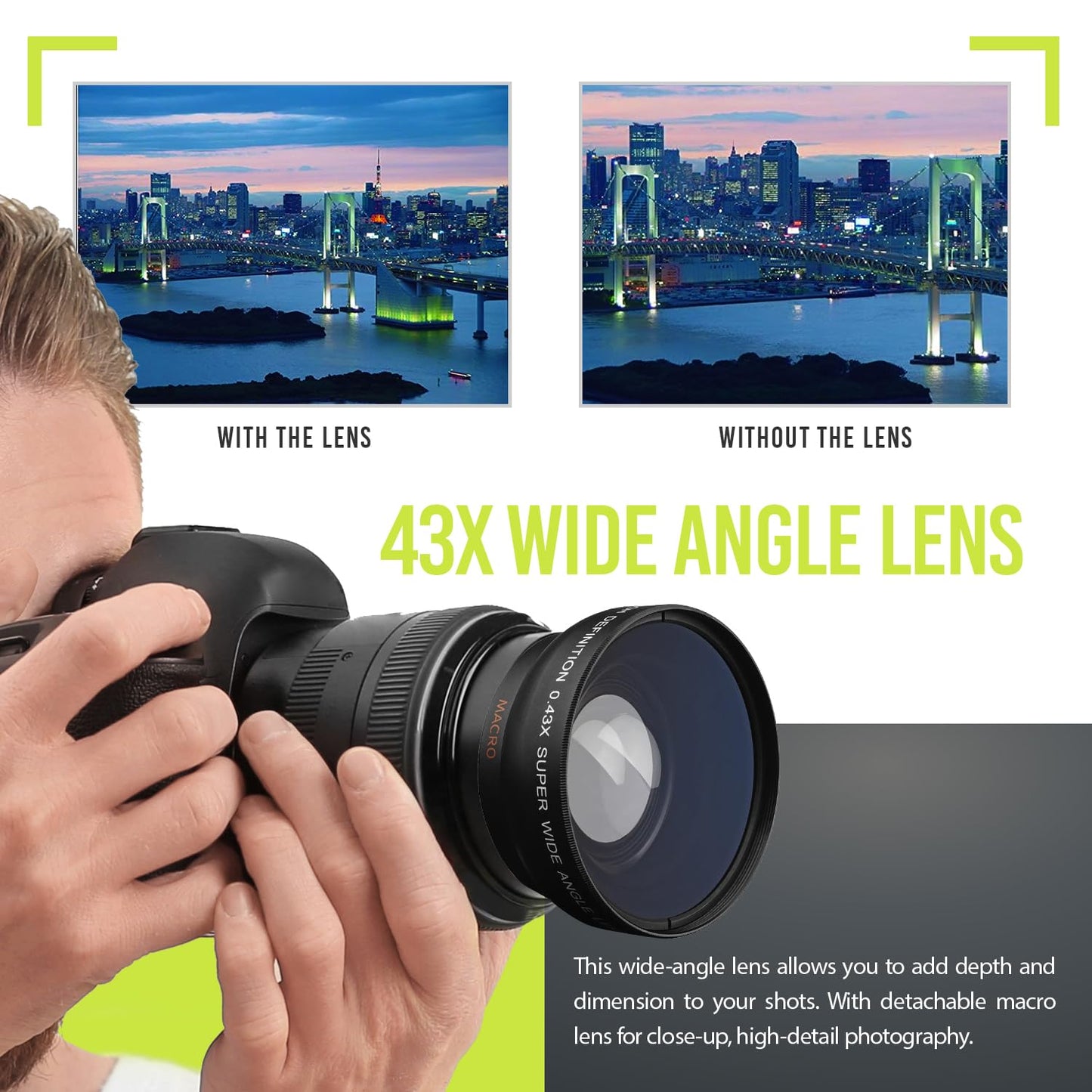 Ultra Deluxe Lens Kit for Canon Rebel T3, T5, T5i, T6, T6i, T7, T7i, EOS 80D, EOS 77D Cameras with Canon EF-S 18-55mm is II Lens - Includes: 7pc 58mm