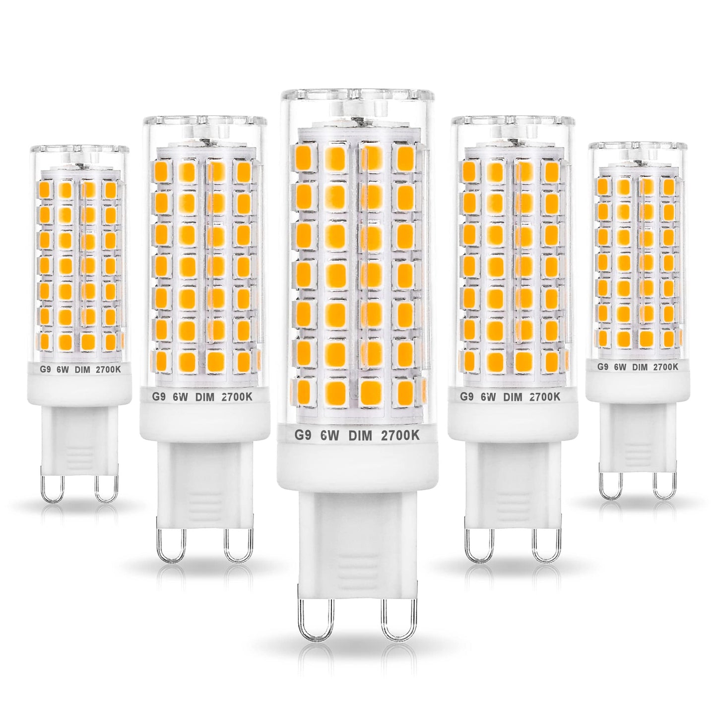 Ziomitus G9 Led Bulbs Dimmable 40W 50W 60W Equivalent,6W Warm White 2700K