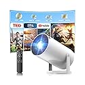 Mini Projector with WiFi and Bluetooth, Portable Projector Built-in Apps Support 4K 1080P Auto Keystone 220° Rotatable Small Projectors Compatible