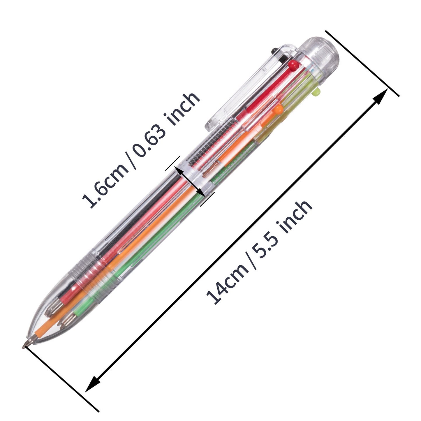 favide 22 Pack 0.5mm 6-in-1 Multicolor Ballpoint Pen,6-Color Retractable Ballpoint Pens for Office School Supplies Students Children Gift,Kids Party