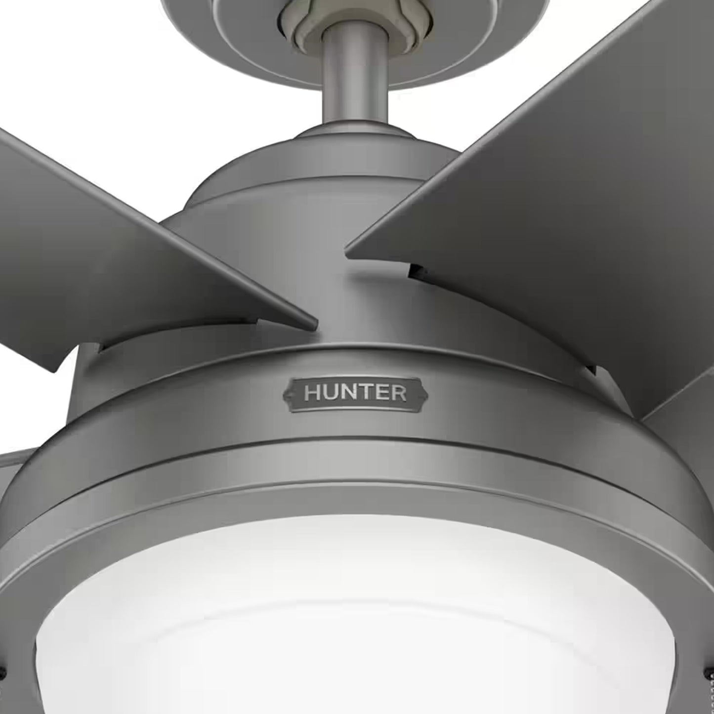 Hunter Fan 44 inch Matte Silver Indoor/Outdoor Ceiling Fan with Lights and Pull Chains for Living Room, Bedroom, Farmhouse, Porch, Kitchen (Renewed)