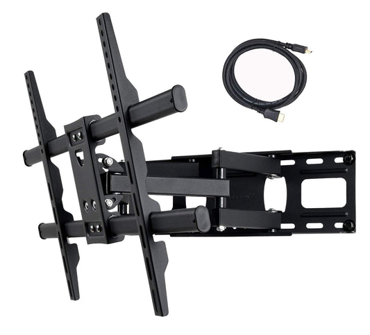 VideoSecu MW380B5 Full Motion Articulating TV Wall Mount Bracket for Most 37"-70" LED LCD Plasma HDTV Up to 125 lbs with VESA 684x400 600x400 400x400 150x100mm, Dual Arm Pulls Out Up to 14" AW9