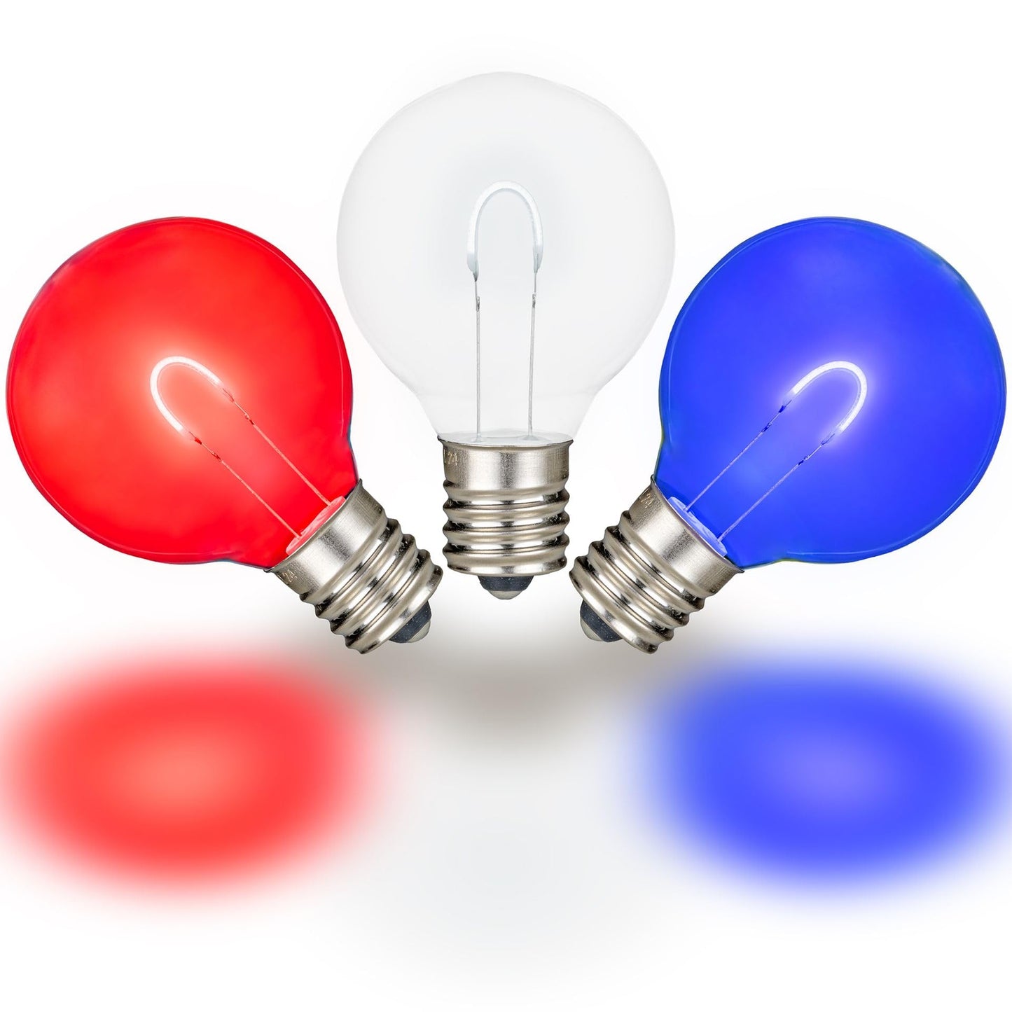 Novelty Lights 25 Pack G40 LED Glass Filament Outdoor Patio Globe Bulbs