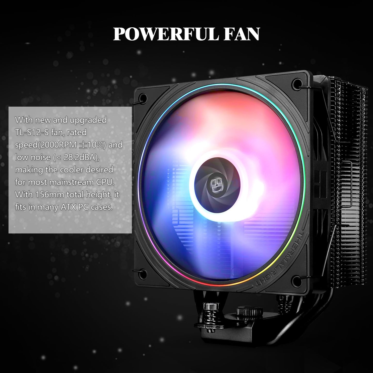 Thermalrlght Assassin Spirit 120 EVO CPU Cooler Air with 4×6mm HeatPipes, TL-S12-S PWM Fan Heatsink CPU Cooler,156mm High, for AMD:AM4 AM5/Intel