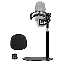 Microphone Stand with Shock Mount, [Custom Built for Yeti Nano Mic] Anti-Vibration Suspension Shock Mount Holder Clip Compatible with Blue Yeti Nano