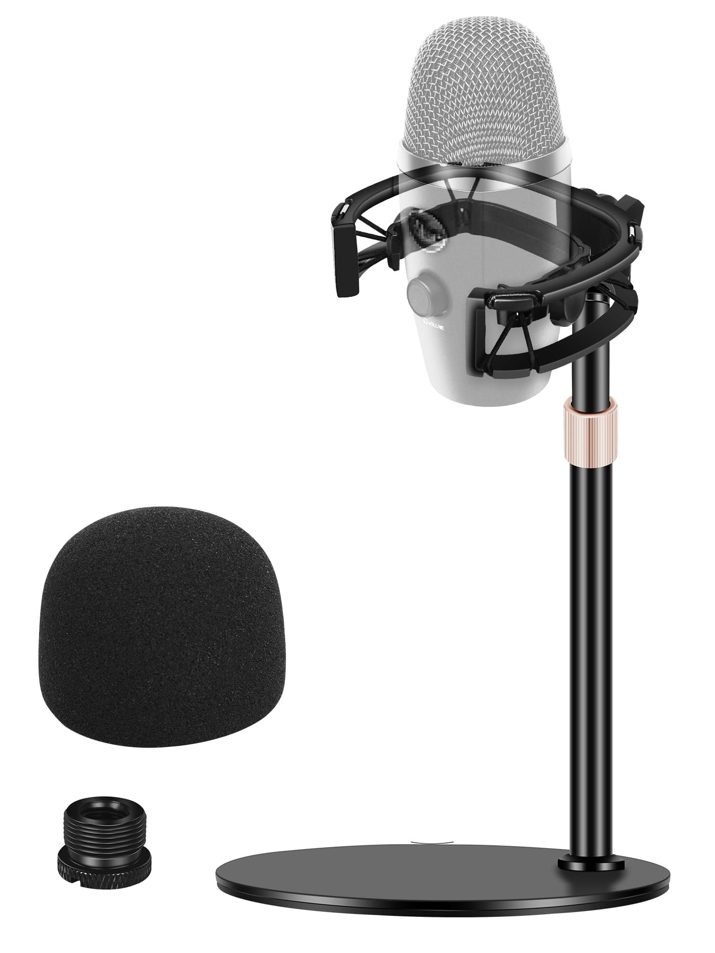 Microphone Stand with Shock Mount, [Custom Built for Yeti Nano Mic] Anti-Vibration Suspension Shock Mount Holder Clip Compatible with Blue Yeti Nano