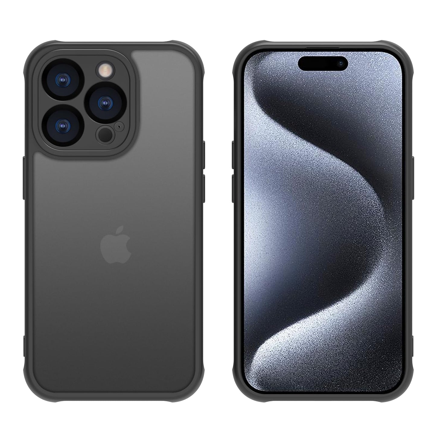PinLiSheng Matte Case for iPhone 15 Pro Case,Shockproof Protective Hard Back Slim Phone Case,Frosted Translucent Back Phone Cover, Anti-Fingerprint