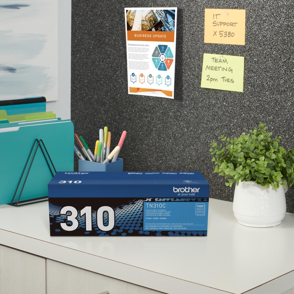 Brother TN310C (TN-310C) Toner, 1,500 Page-Yield, Cyan