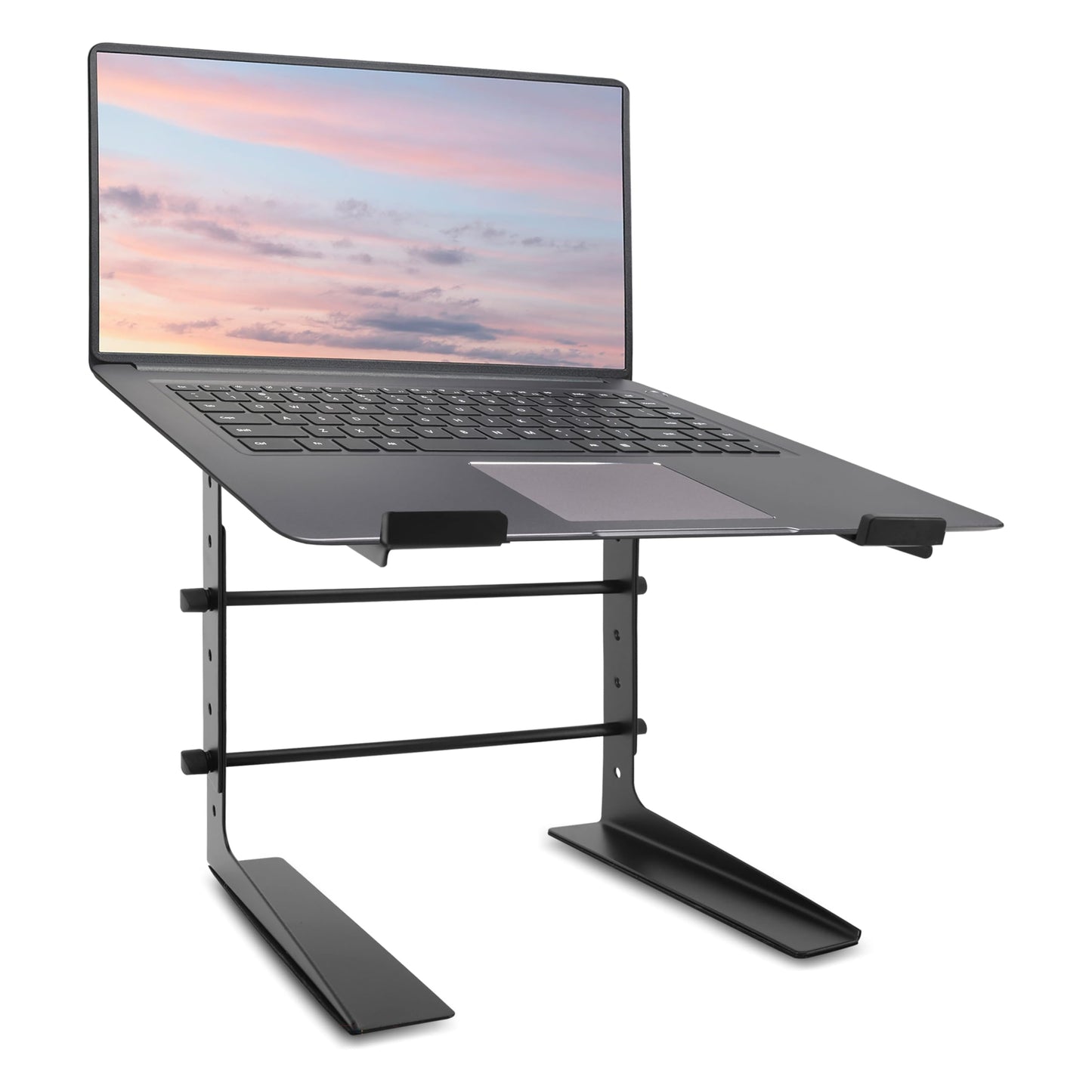 Pyle Portable Adjustable Laptop Stand - 6.3 to 10.9 Inch Anti-Slip Standing Table Monitor or Computer Desk Workstation Riser with Level Height