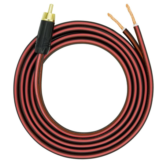 Yuchenfeng Gold-Plated RCA to Bare Wire Speaker Cable - 14AWG OFC Copper Audio Cable for Subwoofers, Amps & Home Theater, Dual PVC Shielded
