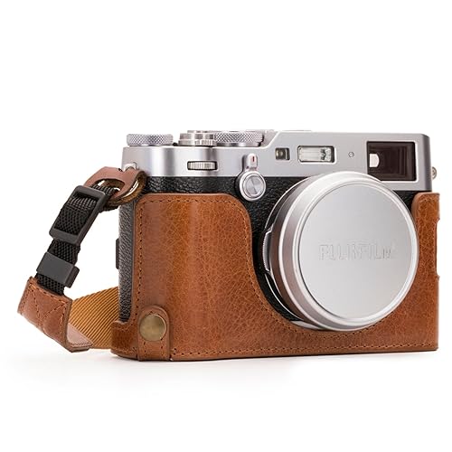 Megagear Fujifilm X100F Ever Ready Genuine Leather Camera Half Case And Strap, With Battery Access - Brown - MG1282
