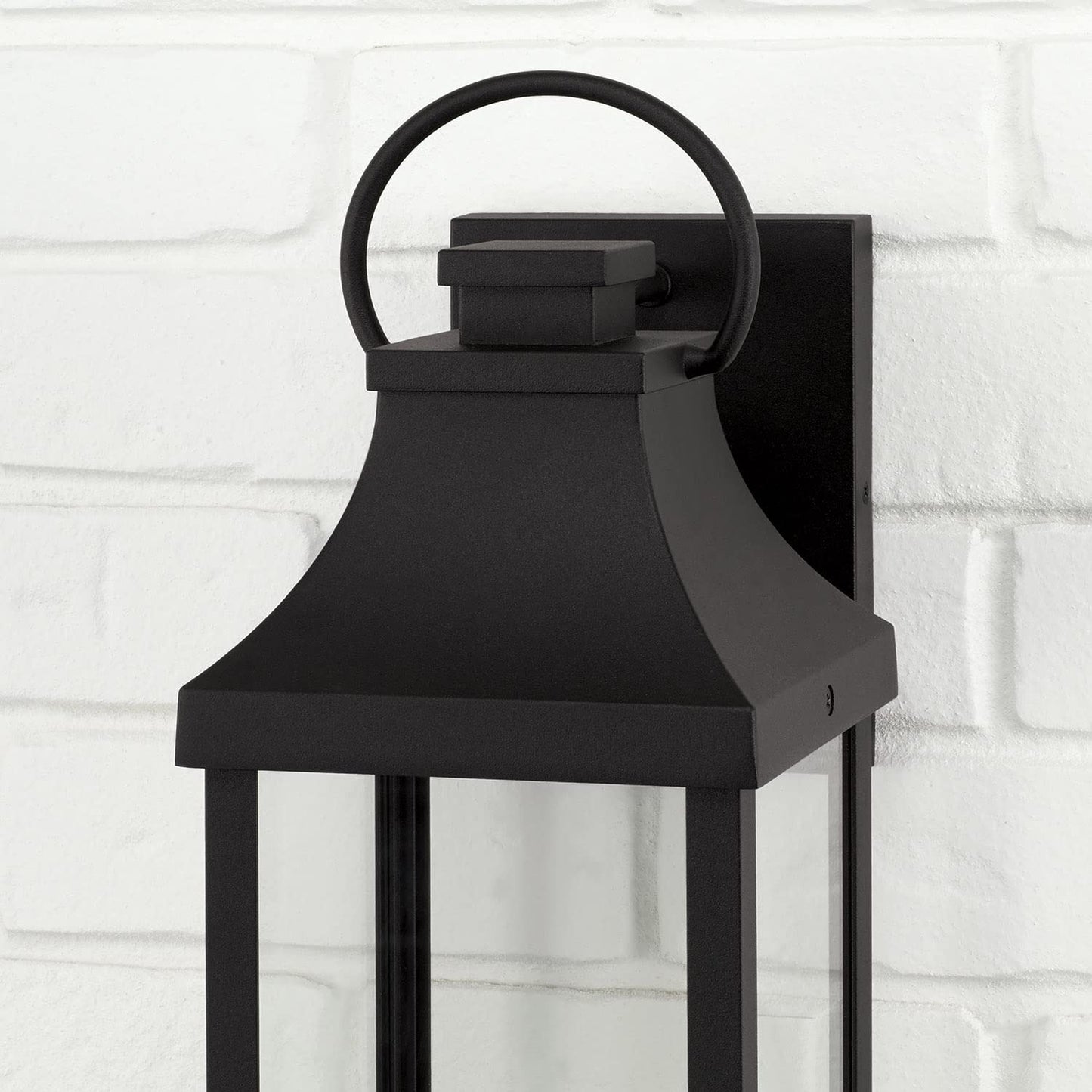 Capital Lighting 946411BK-GL Bradford Night Sky Clear Glass Rectangular Outdoor Wall Lantern, 1-Light 7 Watt, 17" H x 6" W, Black