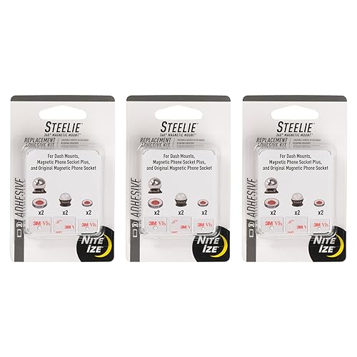Nite Ize Steelie Universal Adhesive Replacement Kit - Adhesives for Dash Mounts, Phone Sockets & More - Strong Pad Kit for Magnetic Mounts