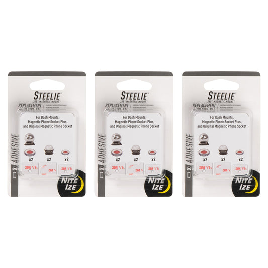 Nite Ize Steelie Universal Adhesive Replacement Kit - Adhesives for Dash Mounts, Phone Sockets & More - Strong Pad Kit for Magnetic Mounts