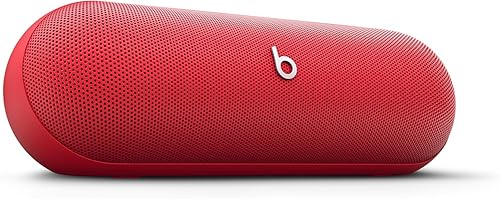 Beats Pill - Bluetooth Speaker and Portable Wireless Charger via USB-C - Built-in Microphone - Statement Red (Renewed Premium)