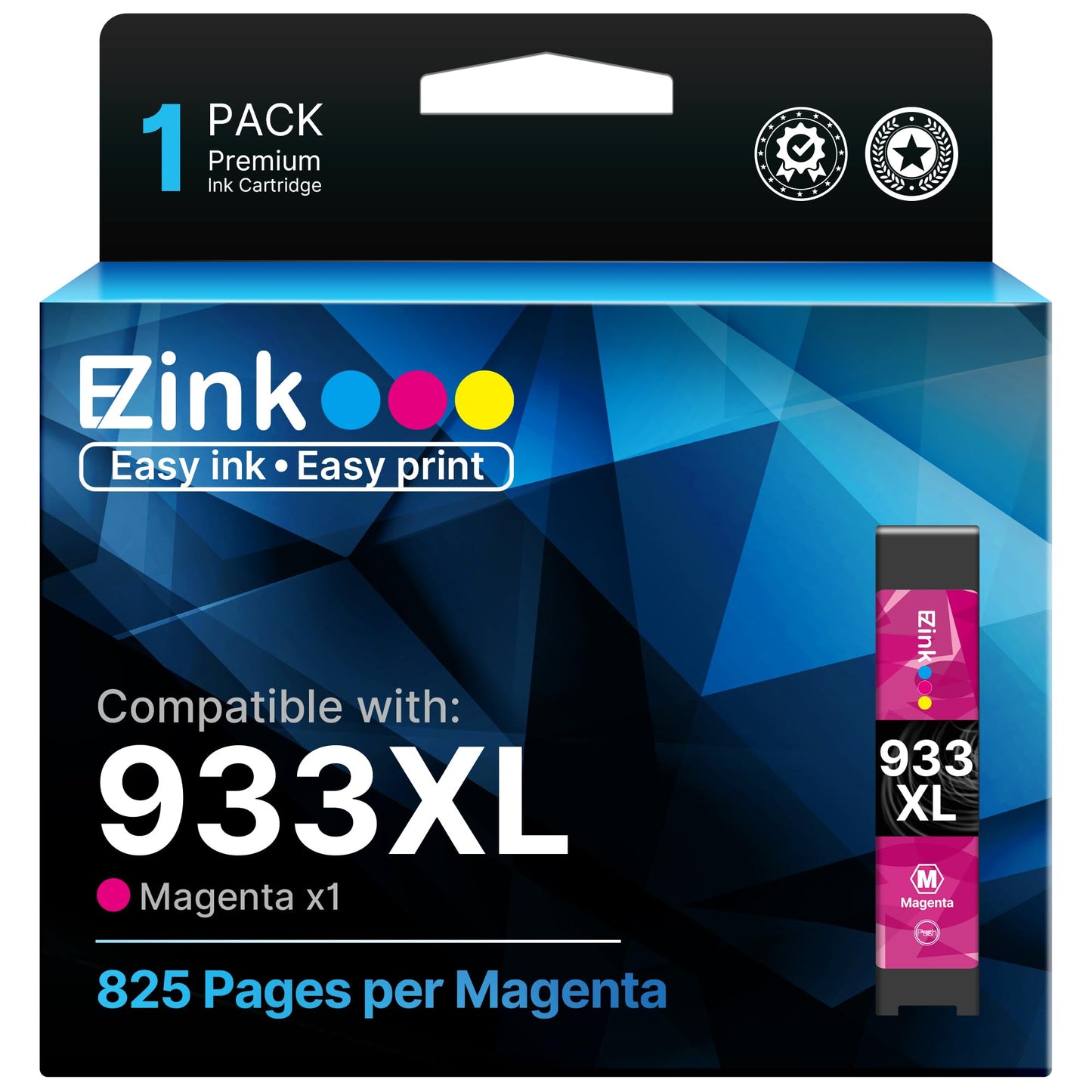 E-Z Ink 933xl Magenta Ink Cartridge Replacement for hp 933XL 932 XL Ink cartridges to Use with Officejet 6100 6600 6700 7110 7510 7610 7612 Printer (1