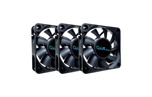 Apevia CF6015S-3 (3 Pk) 60mm x 60mm x15mm Black Case Fan W/4PIN Molex + 3PIN Motherboard Adapter